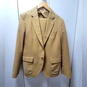 Gant Rugger Slim Fit Cotton Khaki Unstructured Suit